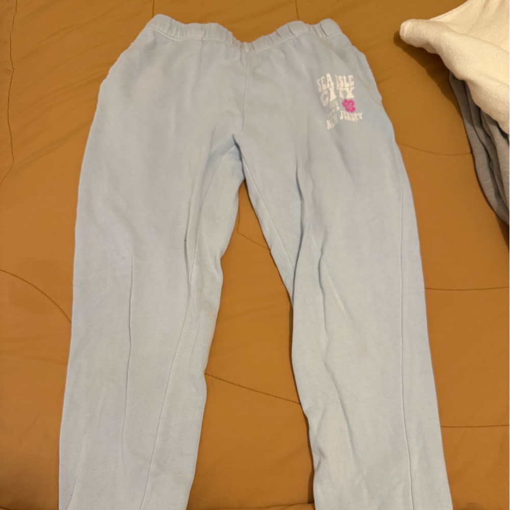 Light Blue Sweatpants with Embroidered Logo
